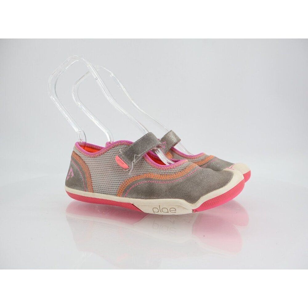 Plae Emme Mary Jane Shoes Girls Size 3 Pink Gray Comfy Adjustable Strap